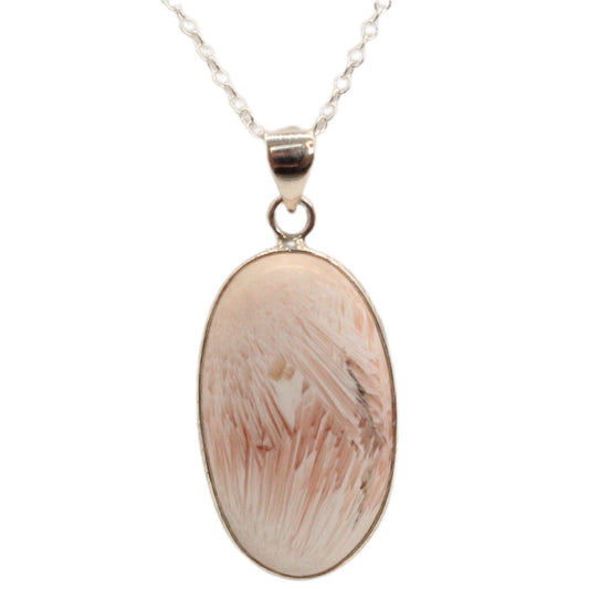 Orange Scolecite Pendant and Necklace