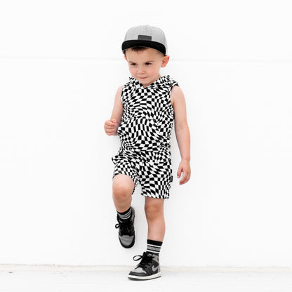 BAMBOO JOGGER SHORTS- Black Dizzy Check