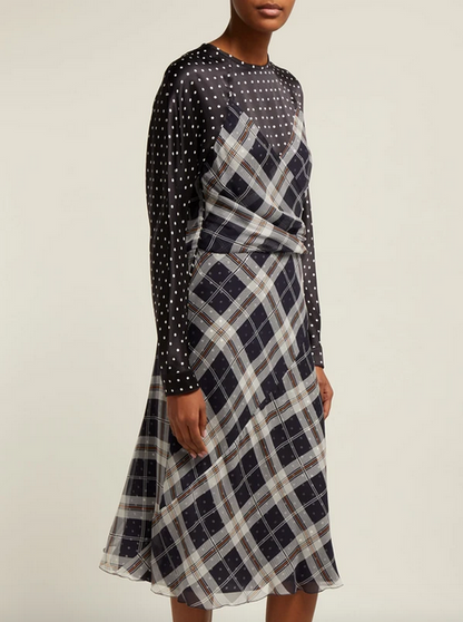 Sportmax Poltava Check and Polka-dots Dress