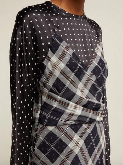Sportmax Poltava Check and Polka-dots Dress