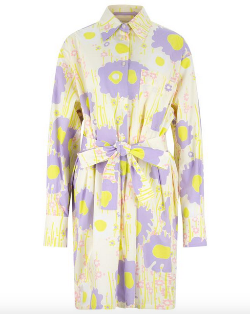 Sportmax Baldi Floral Cotton Poplin Shirt Dress