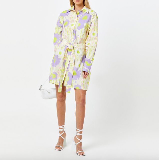 Sportmax Baldi Floral Cotton Poplin Shirt Dress