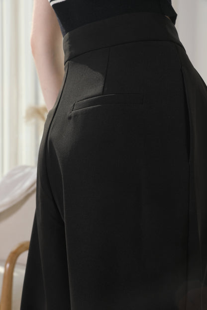 Super High Waisted Cropped Pants Black