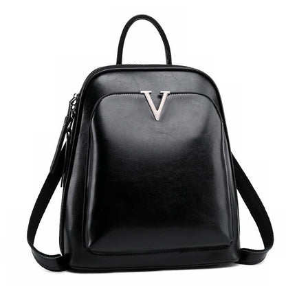 V Leather Backpack ~ Green