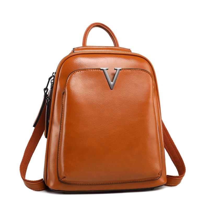 V Leather Backpack ~ Green