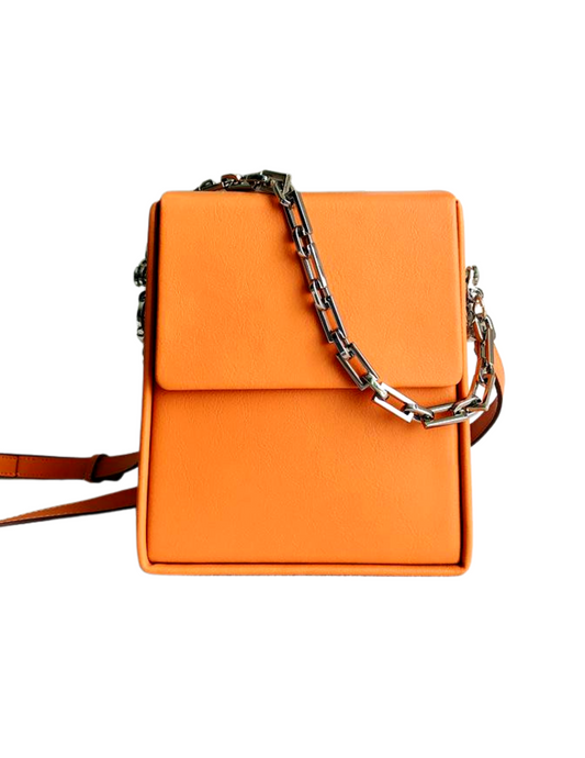Orange Cream Silver Chain Crossbody