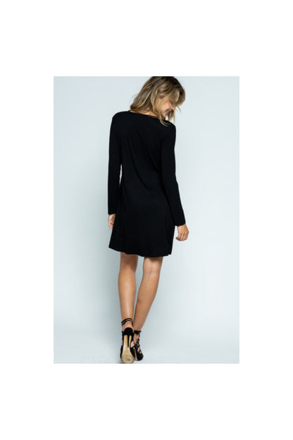 A Classy Little Black Dress with Showy Stone Detailing