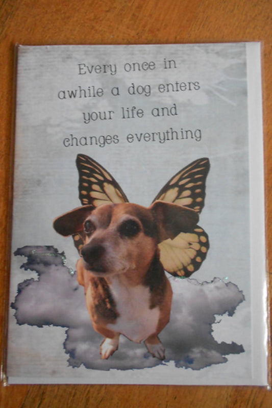 A dog enters your life card