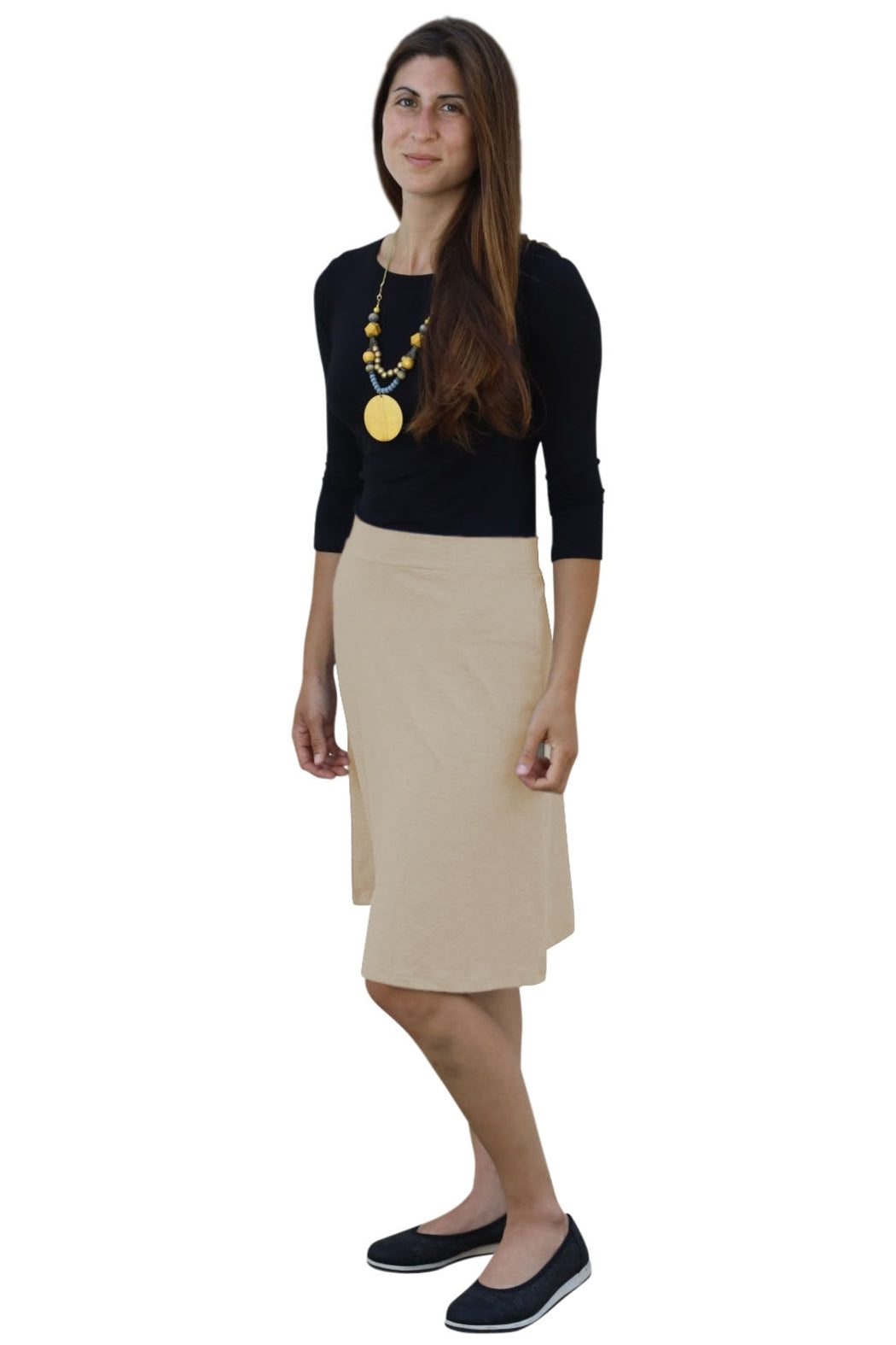 A-line Cotton Lycra Knee Length Skirt for Women