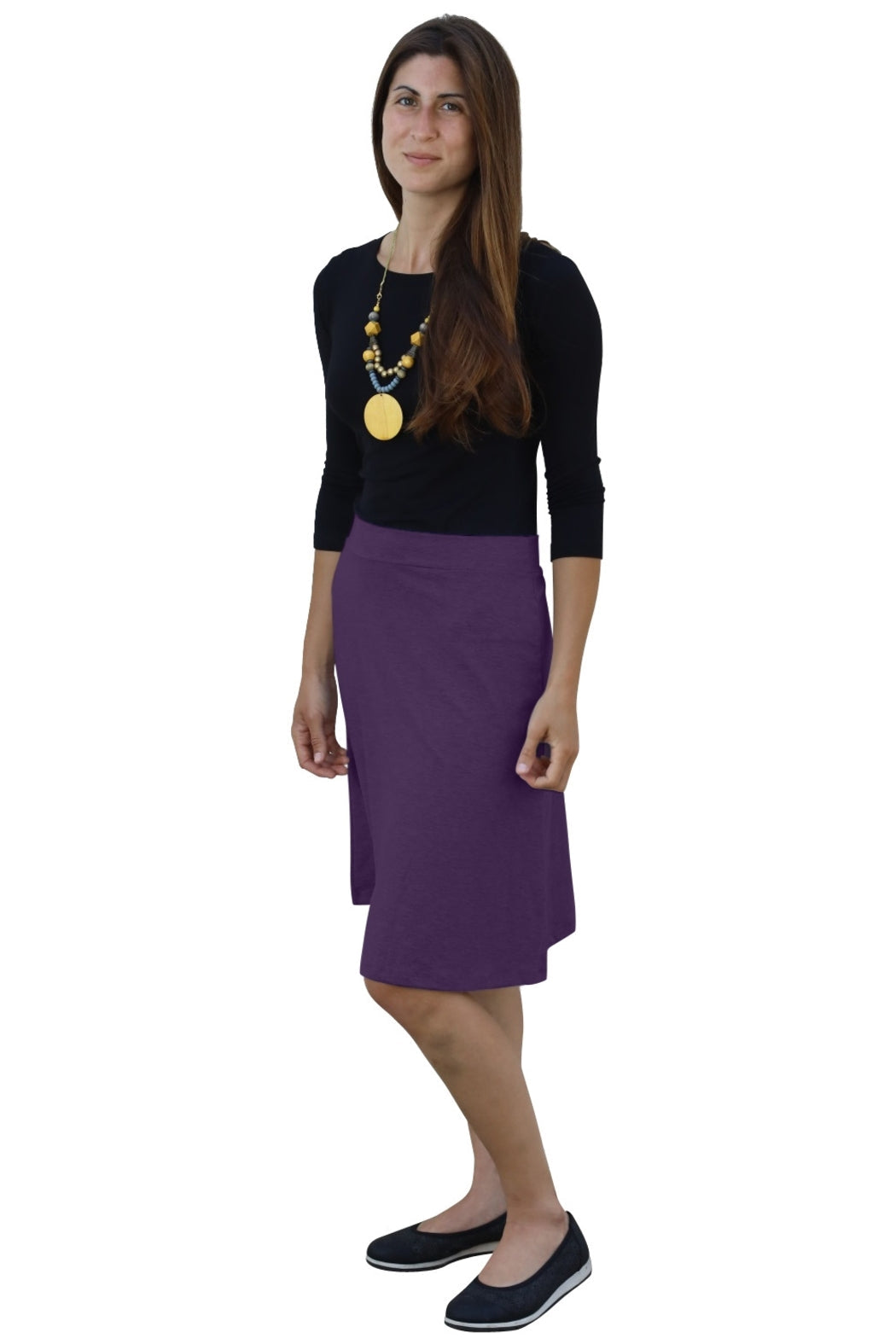 A-line Cotton Lycra Knee Length Skirt for Women