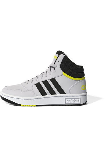 Adidas Hoops Mid 3.0 in FTWR WHITE/CORE BLACK/BEAM YELLOW