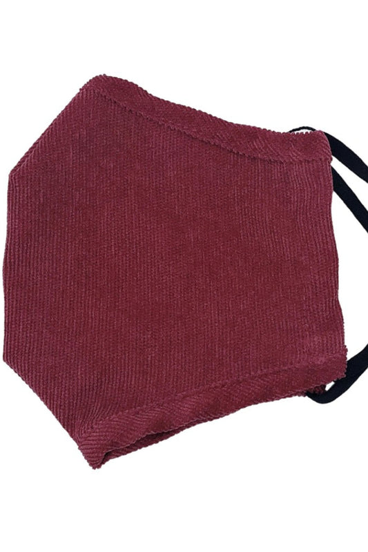 Adjustable Corduroy Fashion Face Mask with Filter Pocket