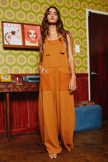Adjustable Straps Jumpsuit With Pockets