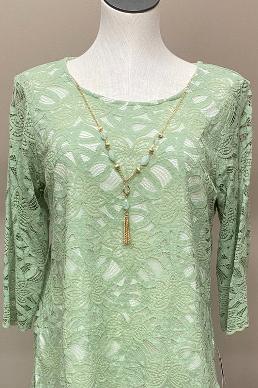 Alfred Dunner sage lace top