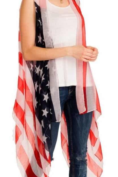 American Flag Sheer Vest