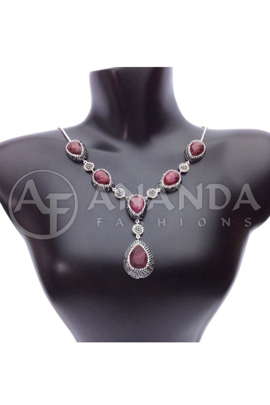 925silver Ruby Necklace