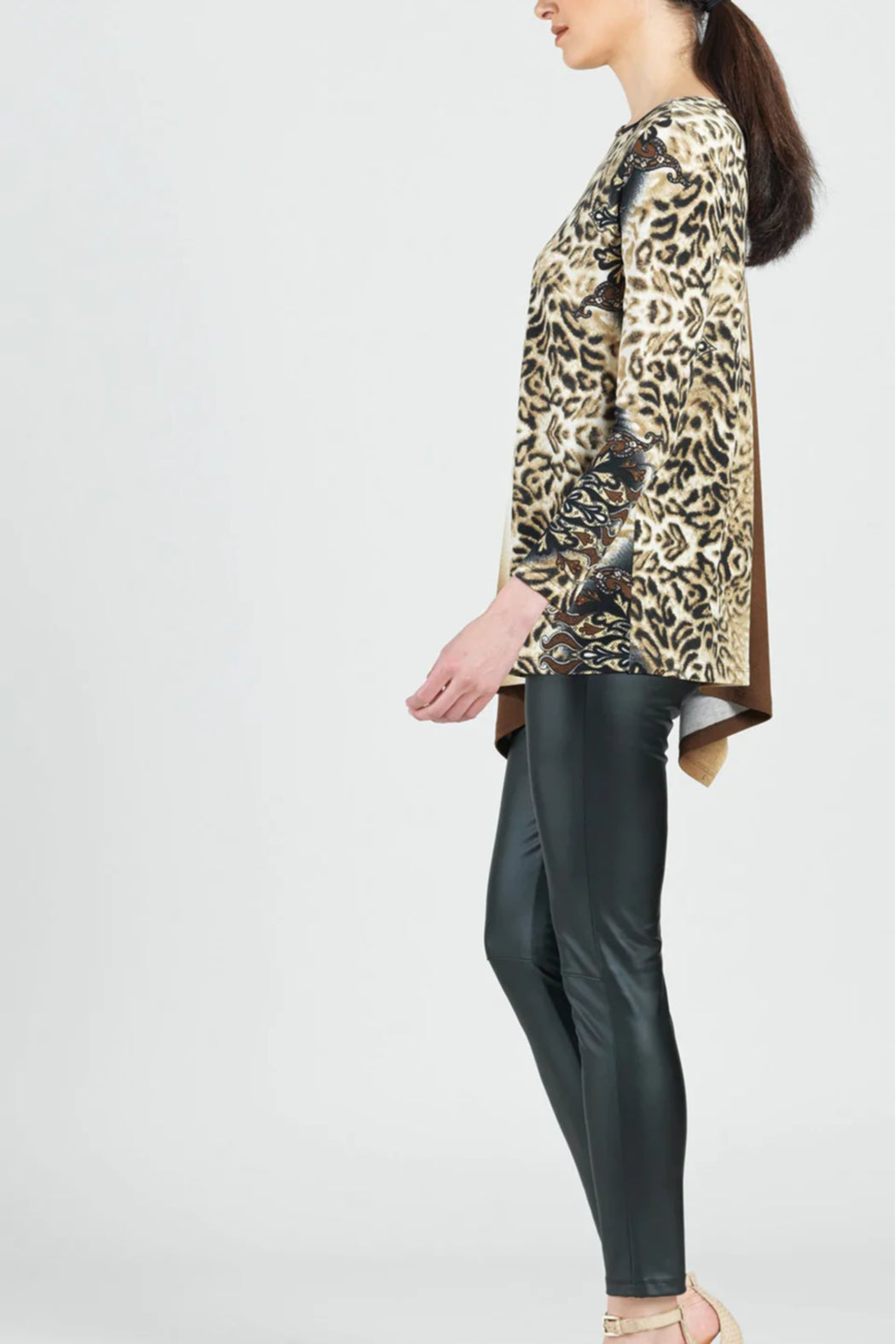 Animal-Ombre Angle-Hem Top