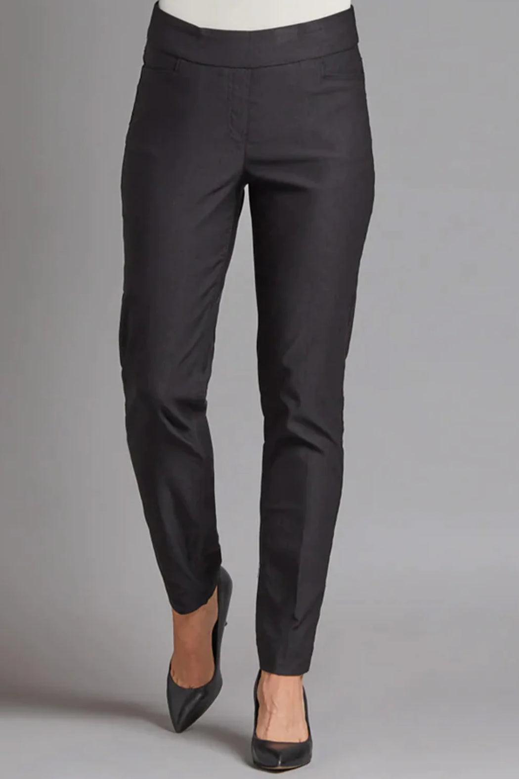 ANKLE PULL ON PANT - truffle and ecru