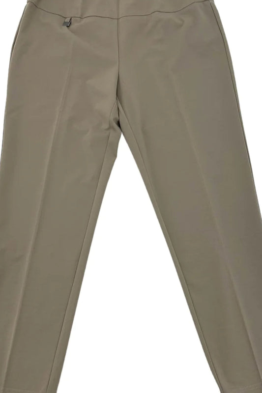 ANKLE PULL ON PANT - truffle and ecru