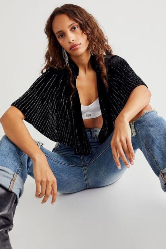 Velvet Crush Embellished Capelet
