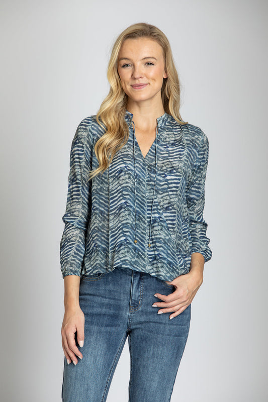Blue Waves Crossover Blouse