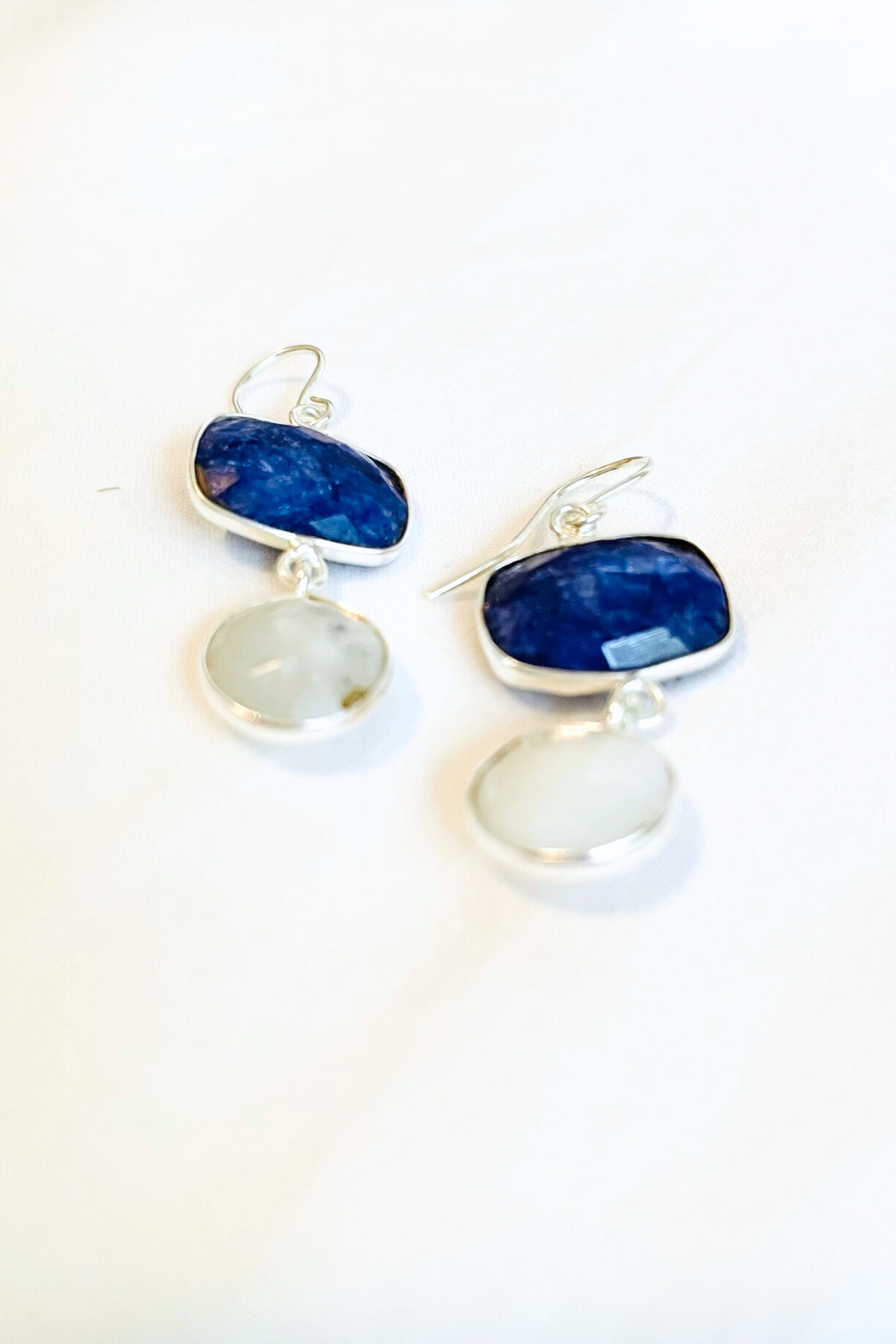 Artistic Multi-Gem Drop Earrings