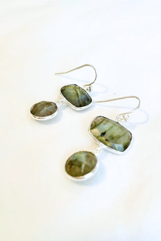 Artistic Multi-Gem Drop Earrings