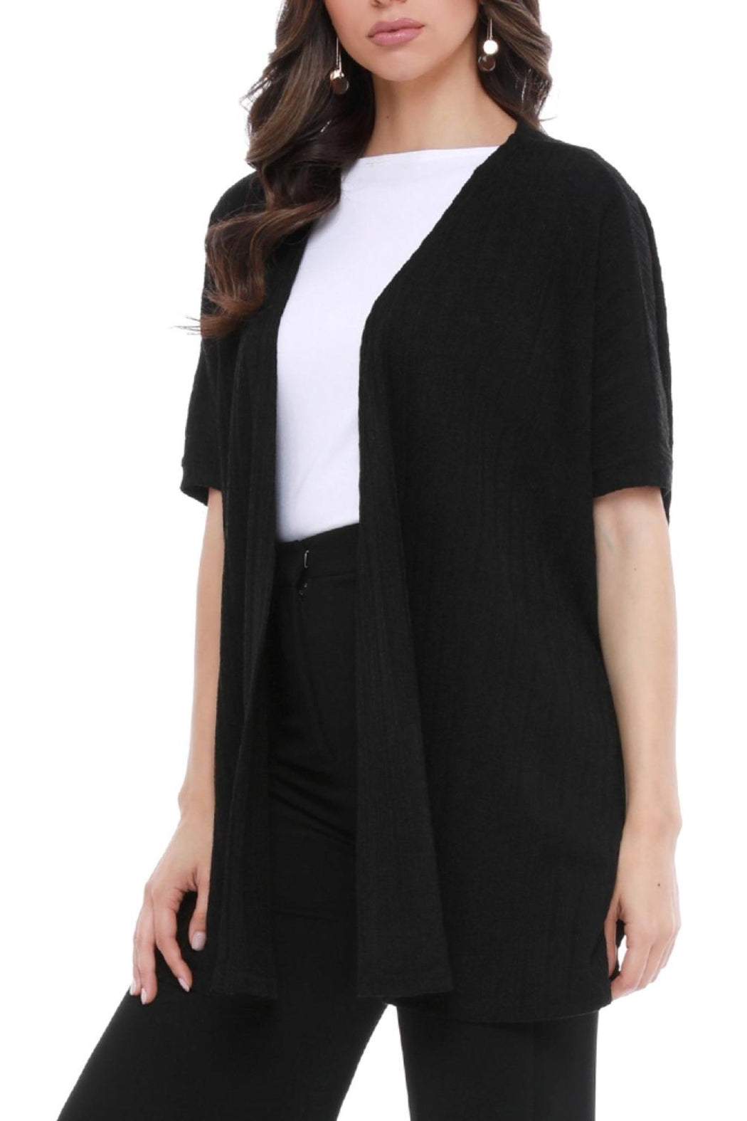 Black Short Sleeve Sweater