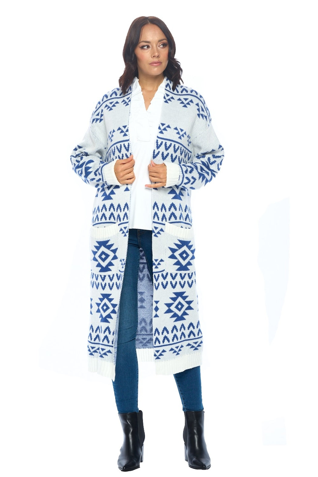 Blue Open Front Duster