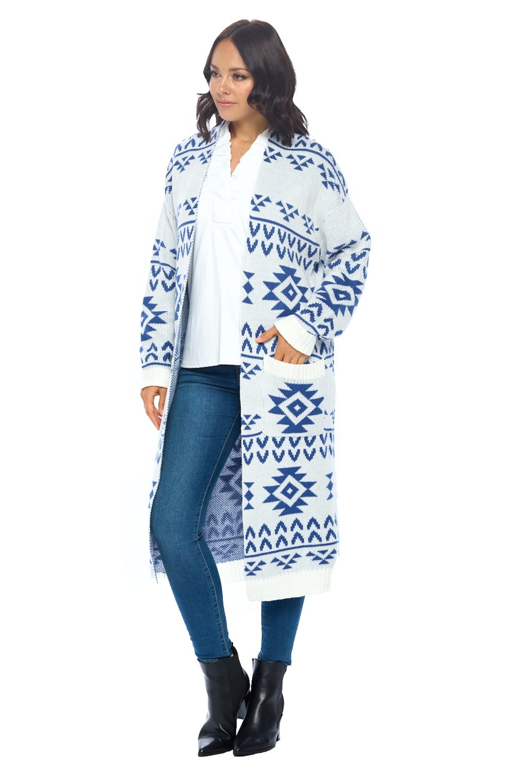 Blue Open Front Duster