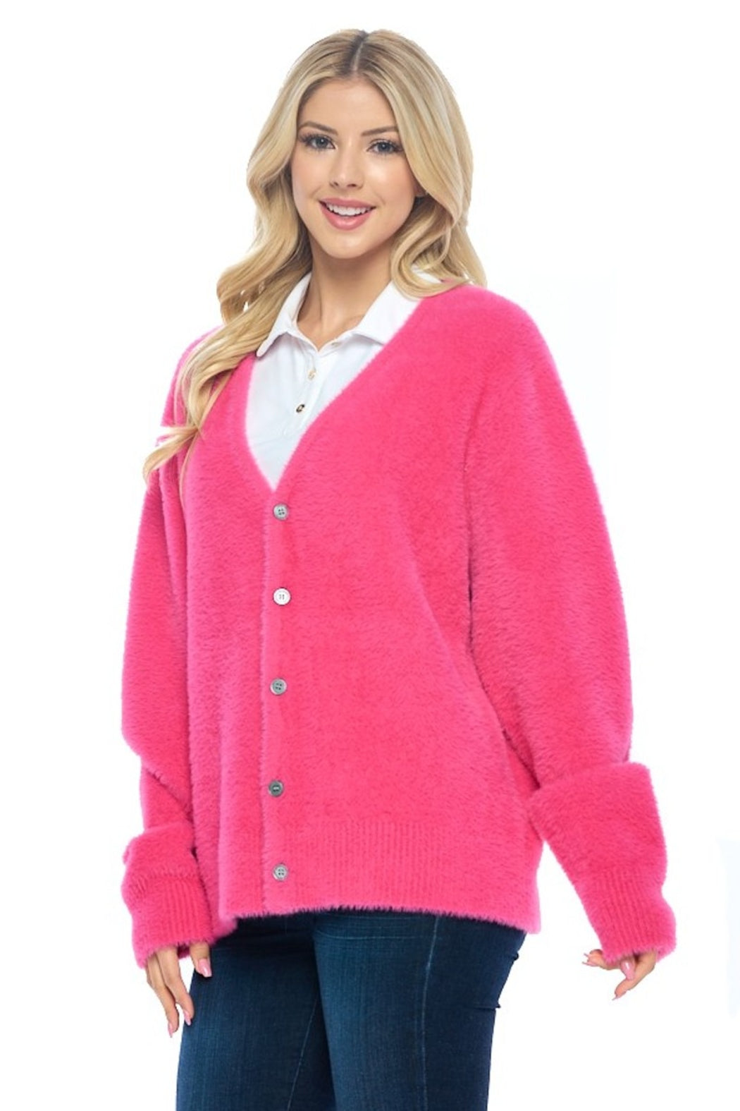 Open Front Fuzzy Sweater