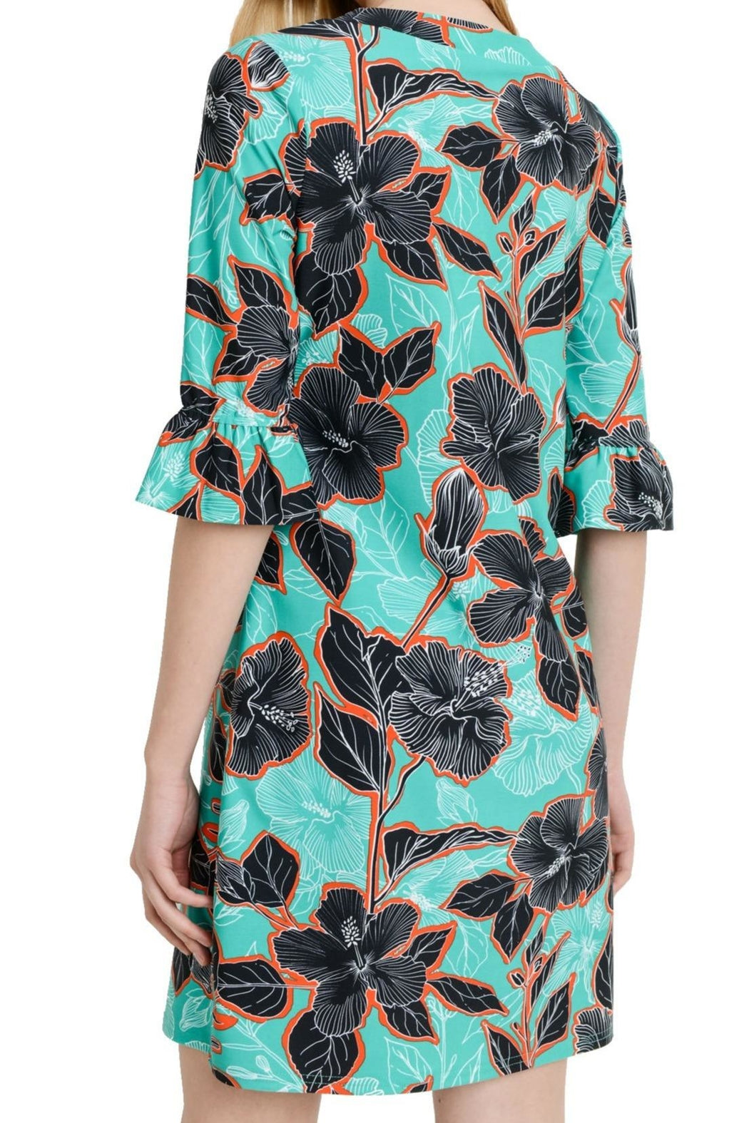 Teal Floral Shift Dress