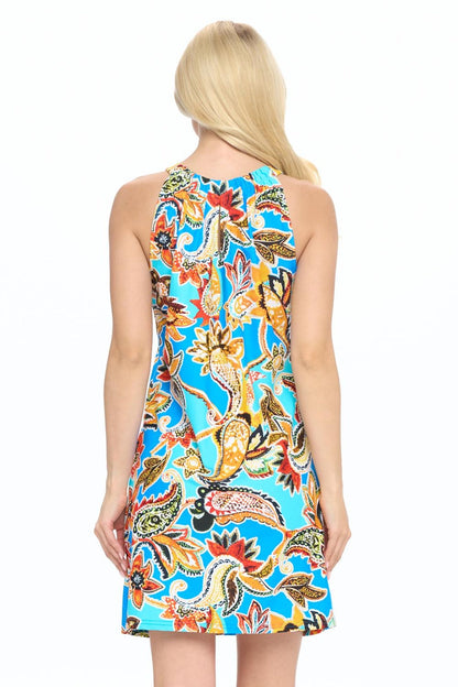 Turquoise Keyhole Dress