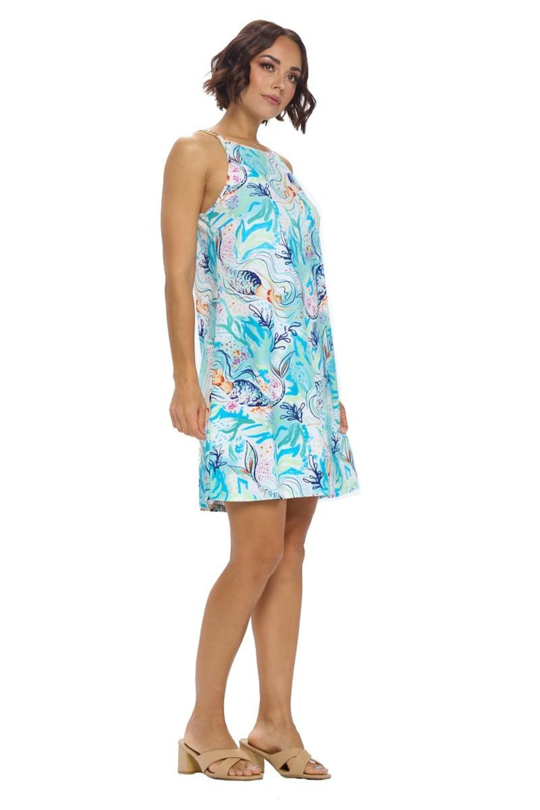 White Chain Straps Dress