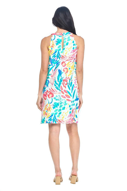 White Floral Yoke Dress