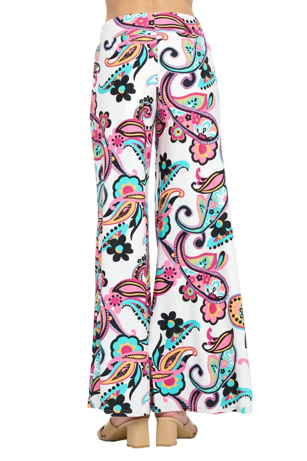 White Paisley Palazzo Pant