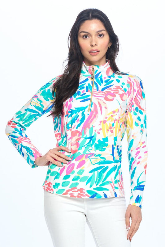 White Quarter Zip Pullover