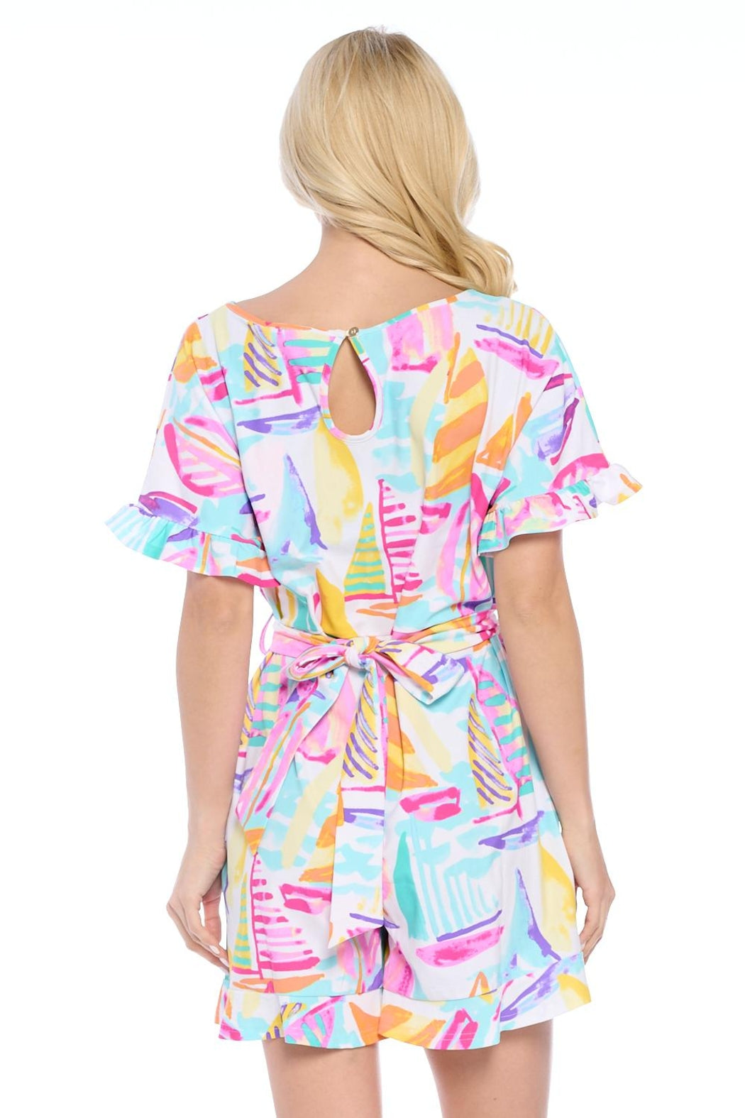 White Sailboat Romper