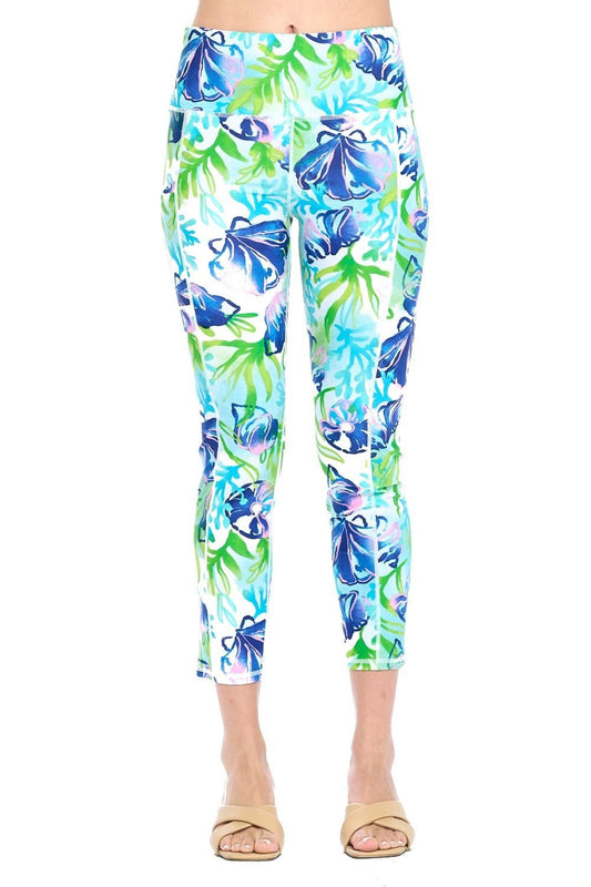 White Shells Cropped Legging