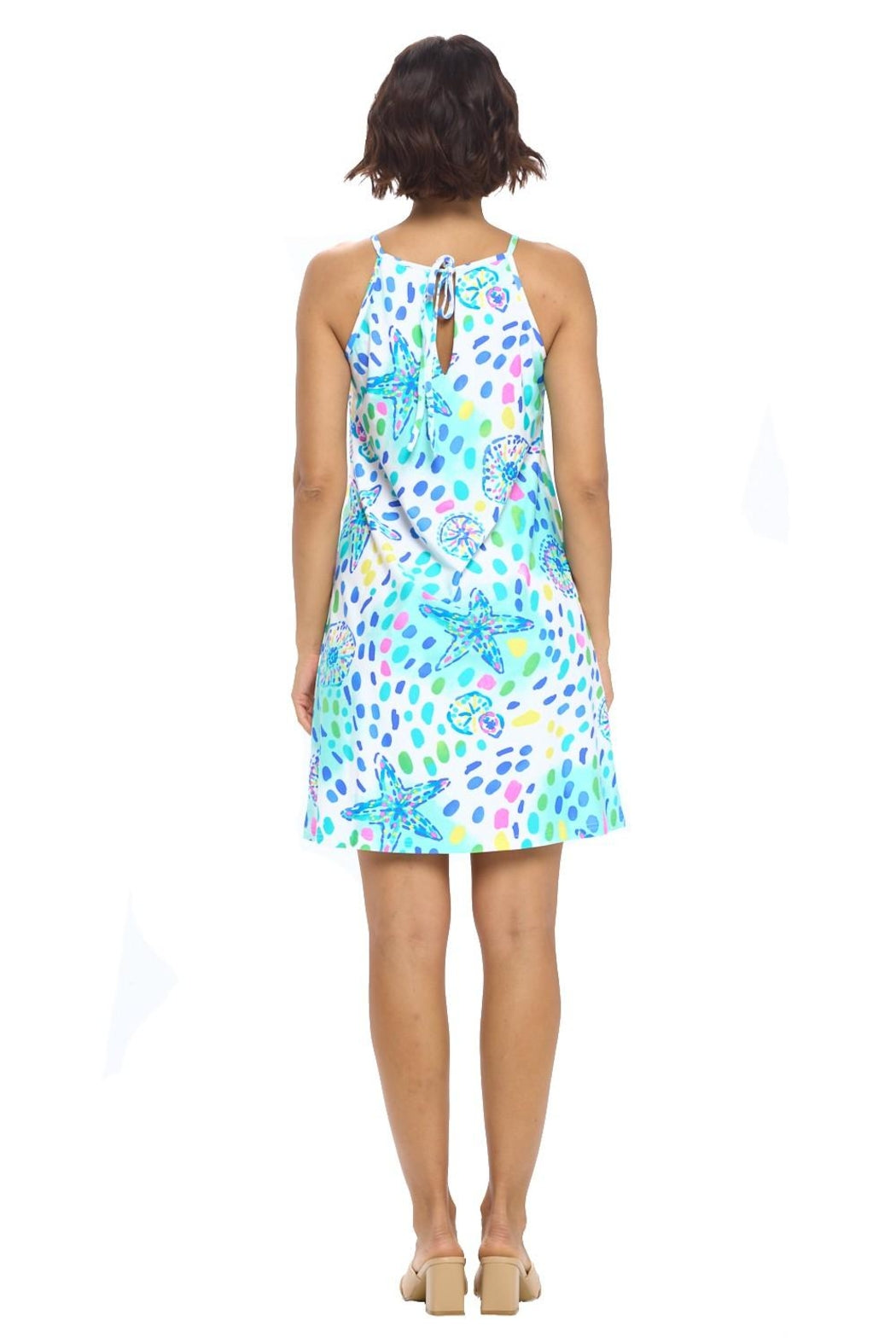 White Shells Halter Dress