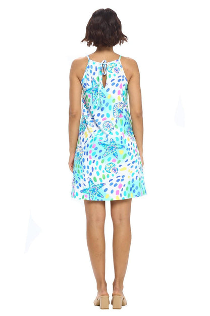 White Shells Halter Dress