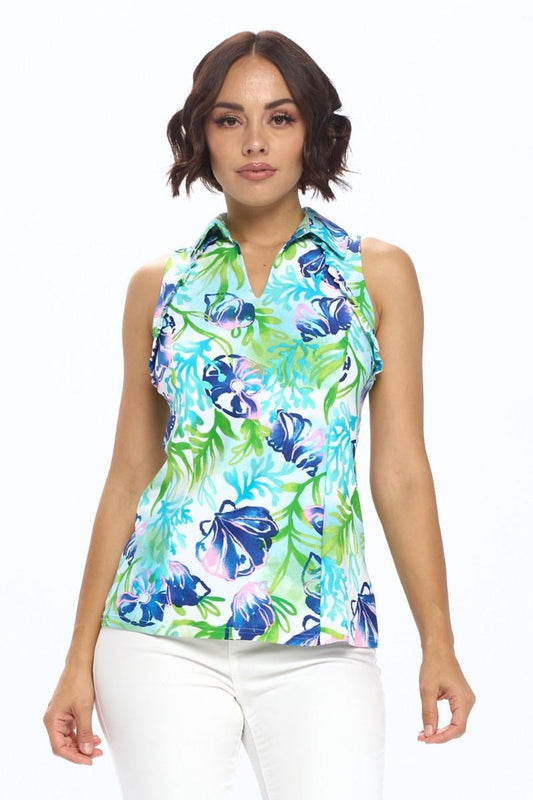 White Sleeveless Polo