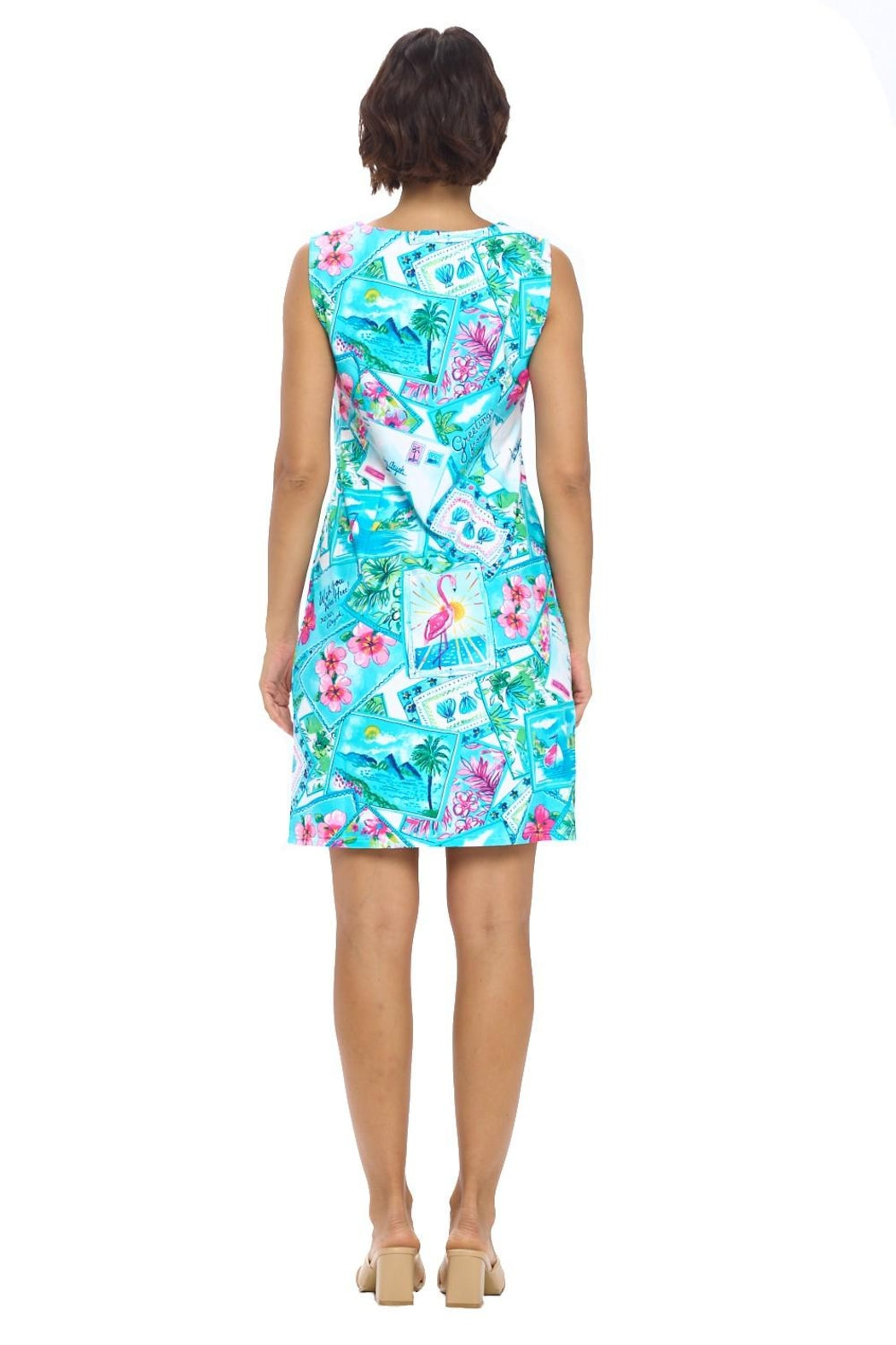 White Split Neck Dress