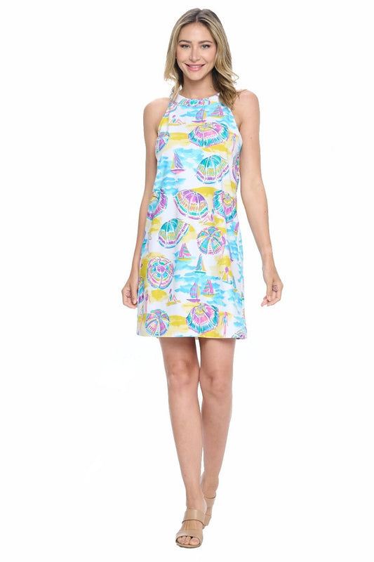 White Yoke Shift Dress