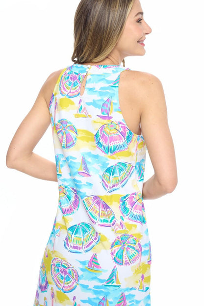White Yoke Shift Dress