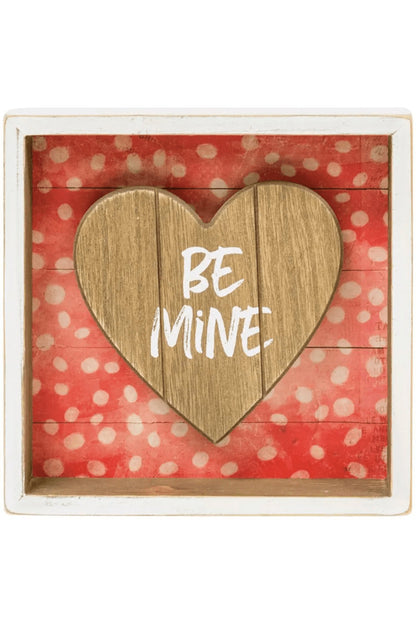 Assorted Be Mine Shadow Box Sign