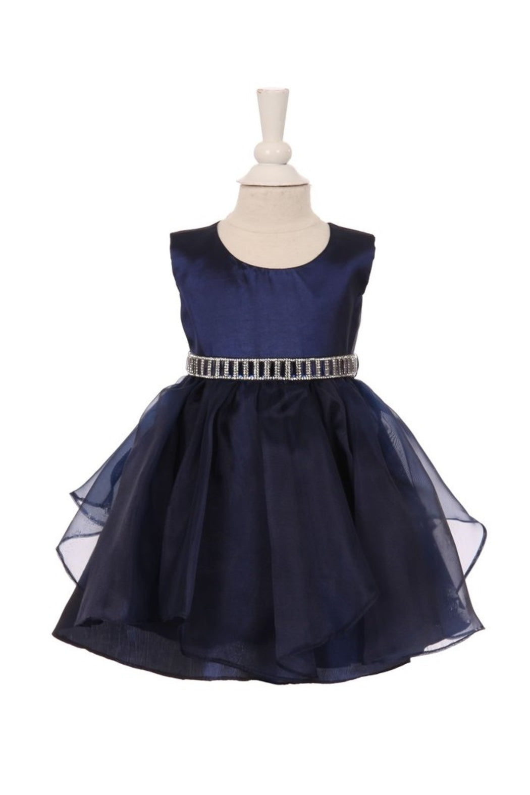 Baby Girls Navy Embellished Dress