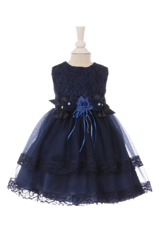 Baby Girls Navy Lace Dress