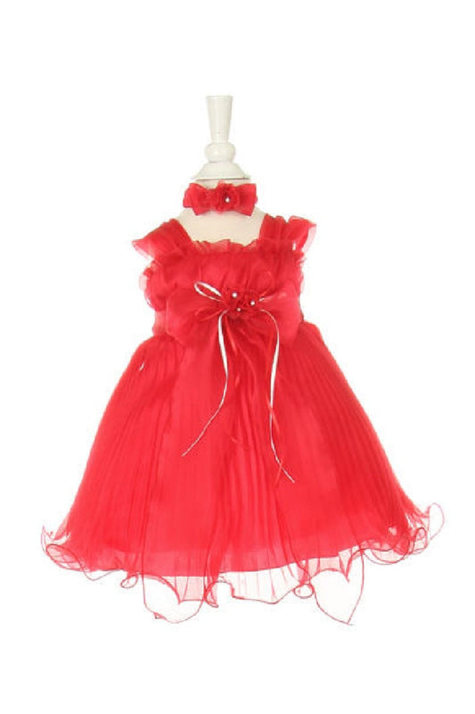 Baby Girls Red Organza Short Dress