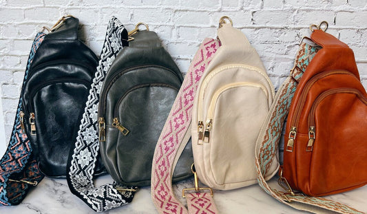 Vegan Leather Crossbody Sling Bag with Credit Card Slots